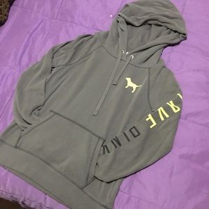 PINK Victoria’s Secret 💚 Gray Pullover Hoodie